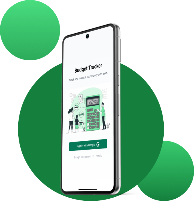 Phone mockup of Budget Tracker login page